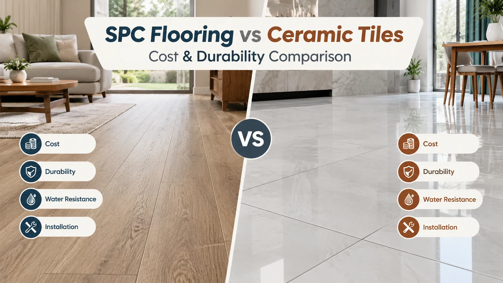  SPC Flooring vs Ceramic Tiles: Cost & Durability Comparison